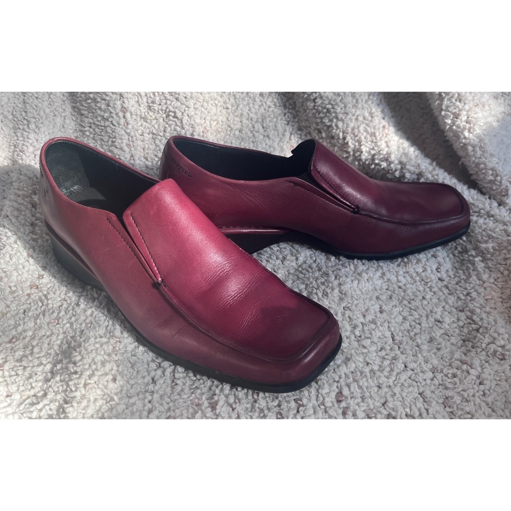 Rockport‎ Square Toe Loafers Women Size 8 Burgundy Vintage 90s Dark Academia